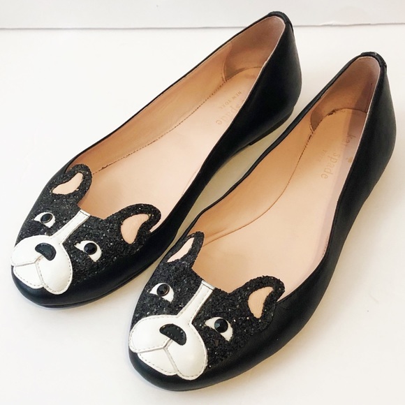 kate spade Shoes - Kate spade French bulldog puppy dog leather flat size 7.5